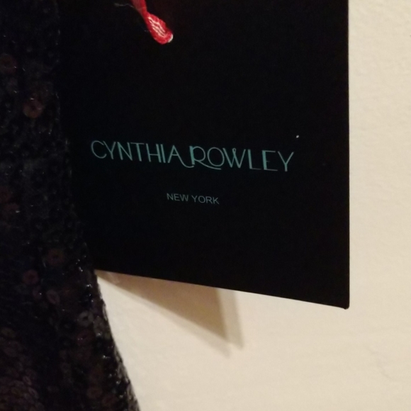 VVS DESIGNER Cynthia Rowley Cowl Neck Empire Waist Sequined Sheath Dress. NWT - Picture 7 of 7